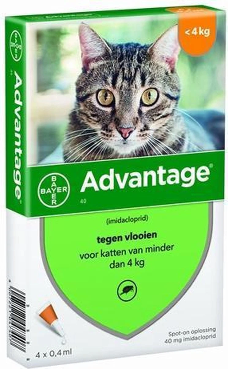 Bayer Anti Vlooienmiddel Advantage 80 > 4 Kg - 4 X 0,8 Ml 5 Bayer Anti Vlooienmiddel Advantage 80 > 4 Kg - 4 X 0,8 Ml - Afbeelding 3