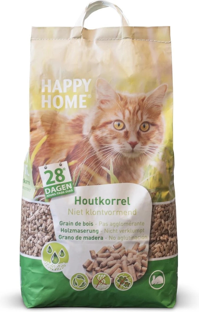 Happy Home Natural Wood - Kattenbakvulling - 20 L 6 Happy Home Natural Wood - Kattenbakvulling - 20 L - Afbeelding 4