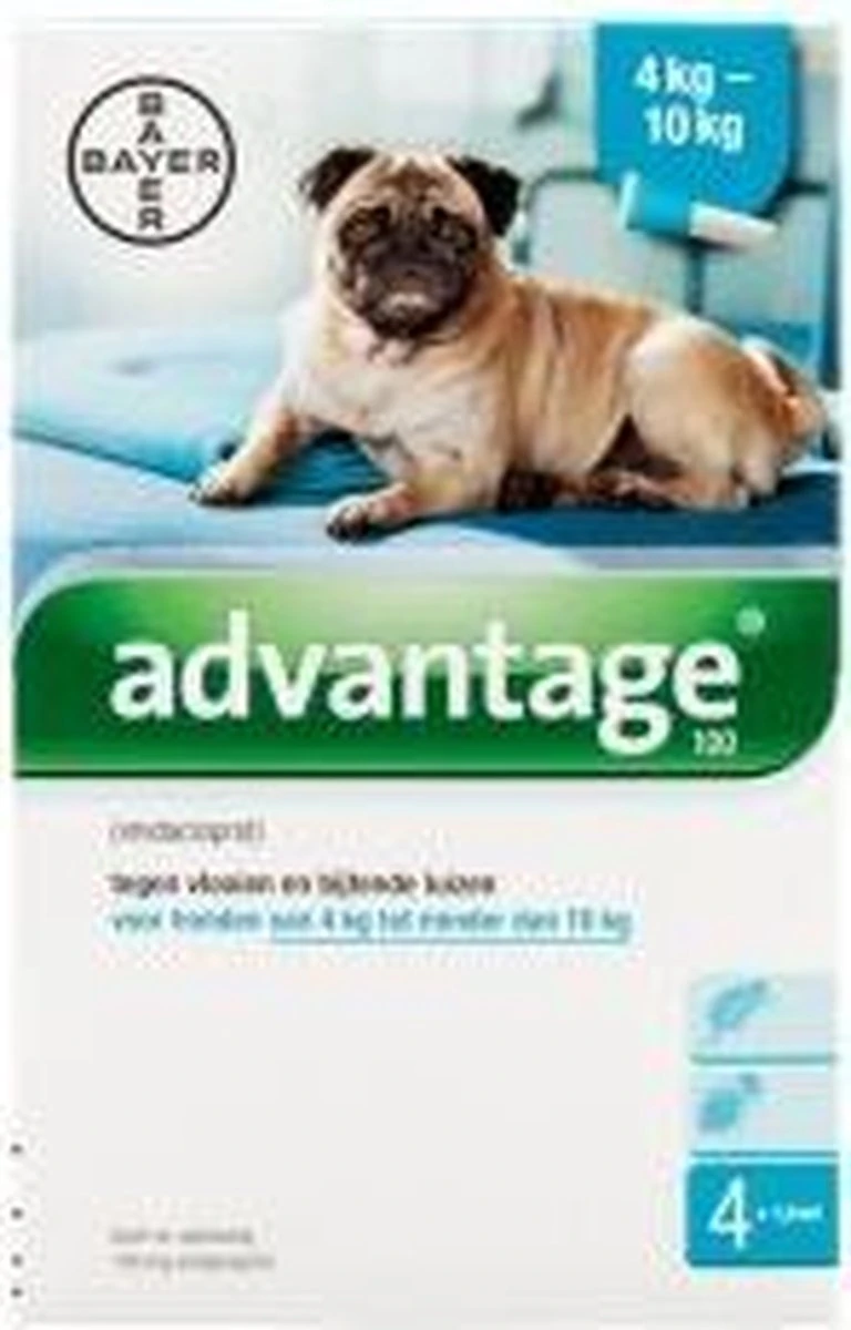 Bayer Advantage 100 Hond 4-10 Kg - 4 Pipetten à 1,0 Ml 22 Bayer Advantage 100 Hond 4-10 Kg - 4 Pipetten à 1,0 Ml - Afbeelding 20