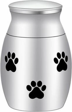 Merkloos Zilverkleurige Mini Urntje Voor Dieren. Mooi Klein Urntje Voor Een Grote Herinnering 7.5 ML Inhoud.