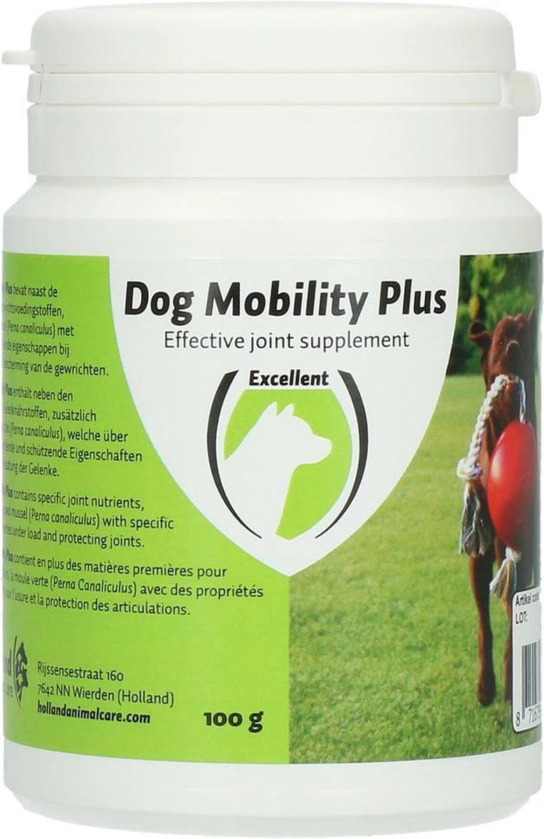 Excellent Dog Mobility Plus – Ter Ondersteuning Van De Pezen, Kraakbeen, Banden En Gewrichten Van Honden - Geschikt Voor De Hond - Aanvullend Diervoeder - 100 Gram 3 Excellent Dog Mobility Plus – Ter Ondersteuning Van De Pezen, Kraakbeen, Banden En Gewrichten Van Honden - Geschikt Voor De Hond - Aanvullend Diervoeder - 100 Gram