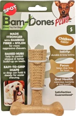 Spot Bam-Bones Plus Easy Grip - Veilig Kauwbot Voor Honden - Speciaal Voor Sterke Kauwers - Verzorgt Het Gebit Van De Hond - Rund Of Kip - S/M/L - Maat: Large, Smaak: Kip -Huisdier Verkoop 784x1200 3
