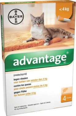 Bayer Advantage 40 Tegen Vlooien - <4kg - 4 X 0,4 Ml - Adult 39 Bayer Advantage 40 Tegen Vlooien - <4kg - 4 X 0,4 Ml - Adult -Huisdier Verkoop 786x1200 8