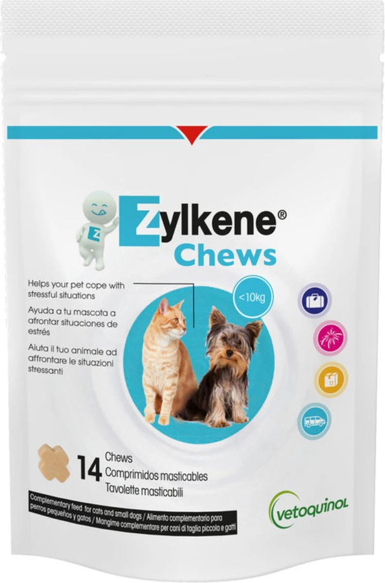 Vetoquinol Zylkene Chews 75 Mg (14 Stuks) - Voor Kat En Kleine Hond 3 Vetoquinol Zylkene Chews 75 Mg (14 Stuks) - Voor Kat En Kleine Hond