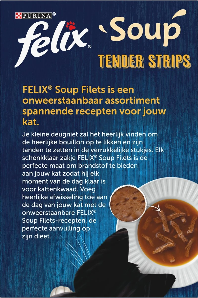 Felix Soup Tender Strips Met Rund, Kip & Lam - Katten Natvoer - 24 X 48g 7 Felix Soup Tender Strips Met Rund, Kip & Lam - Katten Natvoer - 24 X 48g - Afbeelding 5