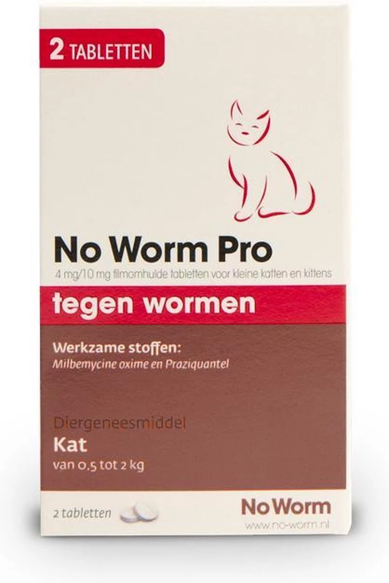 No Worm Pro Kat & Kitten - Anti Wormenmiddel - 2 X 2 Tab Vanaf 0.5 Kg Vanaf 6 Weken 7 No Worm Pro Kat & Kitten - Anti Wormenmiddel - 2 X 2 Tab Vanaf 0.5 Kg Vanaf 6 Weken - Afbeelding 5