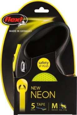 Flexi New Neon Tape - Hondenriem - Geel/Zwart - M - 5 M - (<25 Kg) -Huisdier Verkoop 808x1200 1