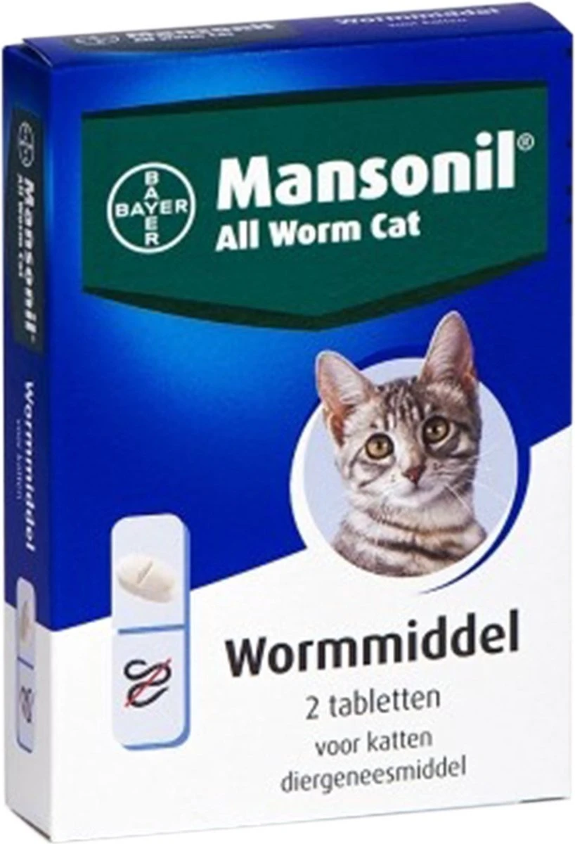 Mansonil All Worm Cat Ontworming - Kat - 2 Tabletten 9 Mansonil All Worm Cat Ontworming - Kat - 2 Tabletten - Afbeelding 7