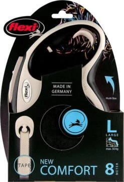 Hondenriem - Looplijn - FLEXI Rollijn NEW COMFORT Tape - L - ZWART - 8 Meter -Huisdier Verkoop 821x1200