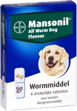 Mansonil All Worm Dog Tasty Ontwormingsmiddel (S/M Vanaf 2.5kg) - 6 Tabletten -Huisdier Verkoop 833x1200 2