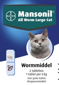 Mansonil All Worm Large Cat Ontworming - Grote Kat - 2 Tabletten -Huisdier Verkoop 836x1200 10
