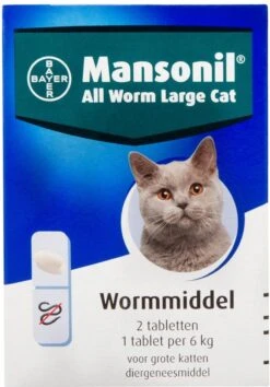 Mansonil All Worm Large Cat Ontworming - Grote Kat - 2 Tabletten -Huisdier Verkoop 838x1200 8