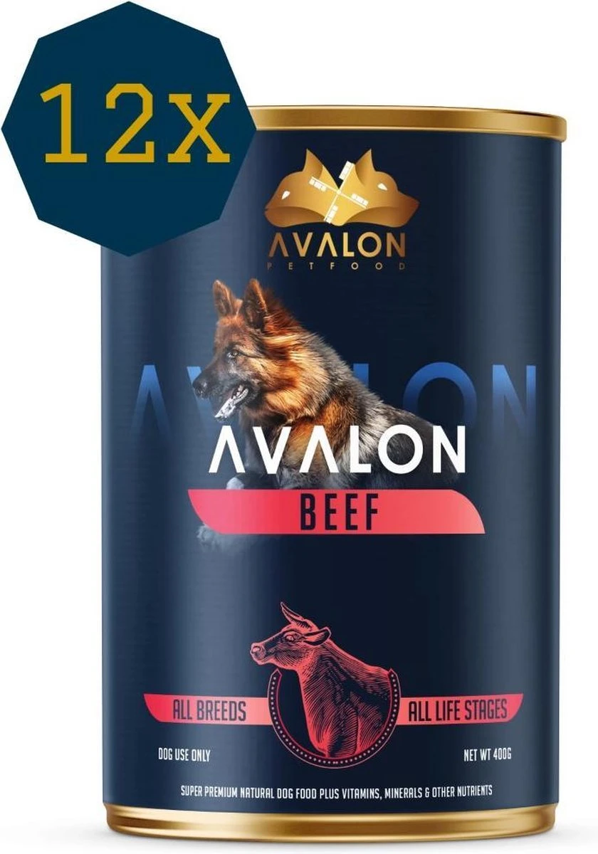 Avalon Petfood Dog Beef - Hondenvoer - 12 X 410g 3 Avalon Petfood Dog Beef - Hondenvoer - 12 X 410g