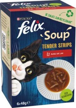 Felix Soup Tender Strips Met Rund, Kip & Lam - Katten Natvoer - 24 X 48g 12 Felix Soup Tender Strips Met Rund, Kip & Lam - Katten Natvoer - 24 X 48g -Huisdier Verkoop 841x1200 4