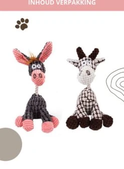 Honden Knuffel - Set Van 2 - Hondenspeelgoed Met Piep - Honden En Katten - Ezel En Giraf - Sellaio -Huisdier Verkoop 881x1200 10
