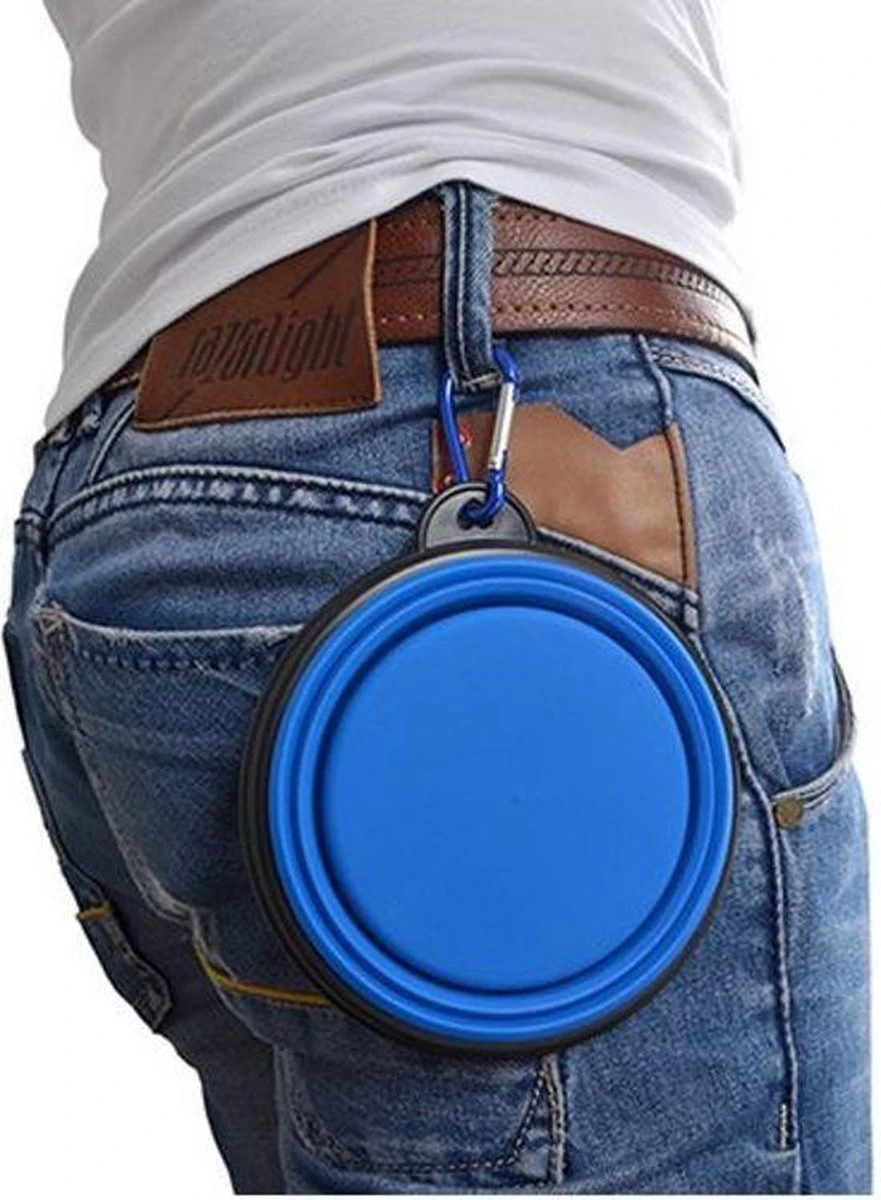 Merkloos Opvouwbare Drinkbak - Blauw 3 Merkloos Opvouwbare Drinkbak - Blauw