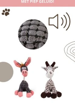 Honden Knuffel - Set Van 2 - Hondenspeelgoed Met Piep - Honden En Katten - Ezel En Giraf - Sellaio -Huisdier Verkoop 881x1200 9
