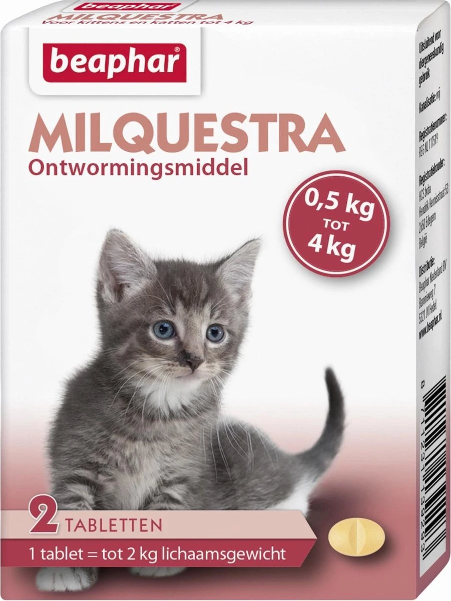 Beaphar Milquestra Kleine Kat/kitten - 0,5 Tot 4 Kg - 2 Tabletten 7 Beaphar Milquestra Kleine Kat/kitten - 0,5 Tot 4 Kg - 2 Tabletten - Afbeelding 5