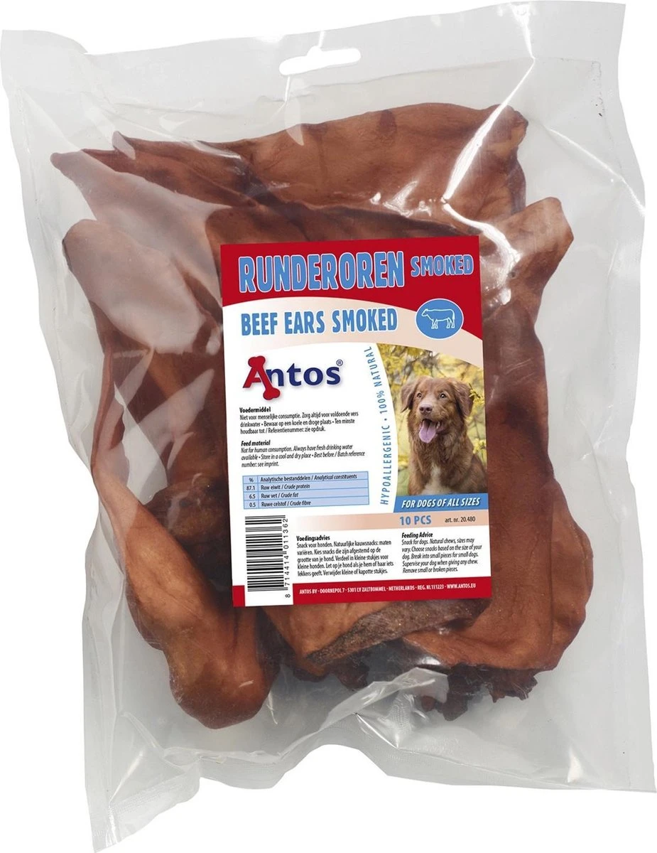 Antos Runderoor Smoked Rund Hondensnack - 280 G - 10 Stuks 3 Antos Runderoor Smoked Rund Hondensnack - 280 G - 10 Stuks