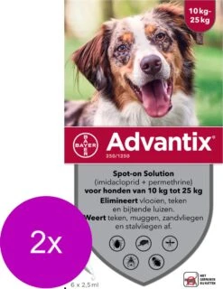 Bayer Advantix Vlooien & Teken Pipetten - Hond 10 Tot 25kg - 2 X 6 Stuks -Huisdier Verkoop 927x1200 2