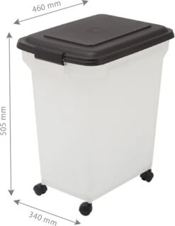 Iris Ohyama Air Tight Food Container Set Van 2 - ATS-C - Kunststof - 20 En 45 Liter - Transparant/Grijs - Met Schepje -Huisdier Verkoop 928x1200