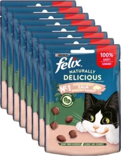 Felix Naturally Delicious Zalm & Spinazie - Kattensnacks - 8 X 50g -Huisdier Verkoop 930x1200 4