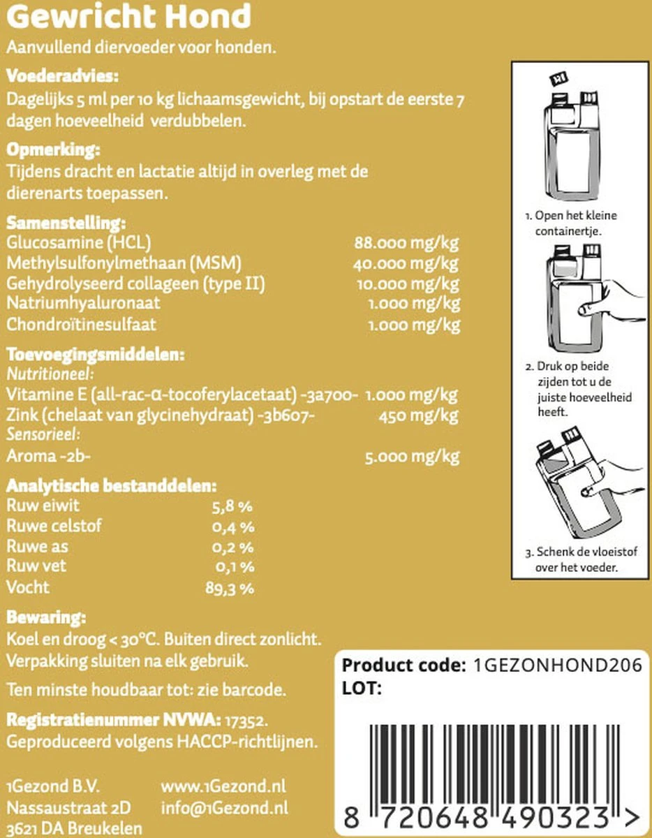 MSM En Glucosamine Gewricht Soepel Voor Honden 250 Ml 6 MSM En Glucosamine Gewricht Soepel Voor Honden 250 Ml - Afbeelding 4