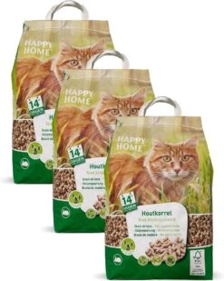 Happy Home Natural Houtkorrel - FSC - Kattenbakvulling - 3 X 10 L 5 Kg -Huisdier Verkoop 959x1200 9