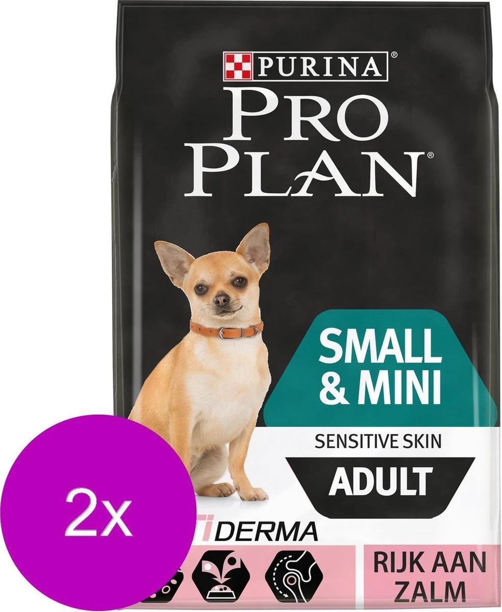 Pro Plan Dog Adult Small & Mini Breed Sensitive - Hondenvoer - 2 X Zalm 3 Kg 3 Pro Plan Dog Adult Small & Mini Breed Sensitive - Hondenvoer - 2 X Zalm 3 Kg