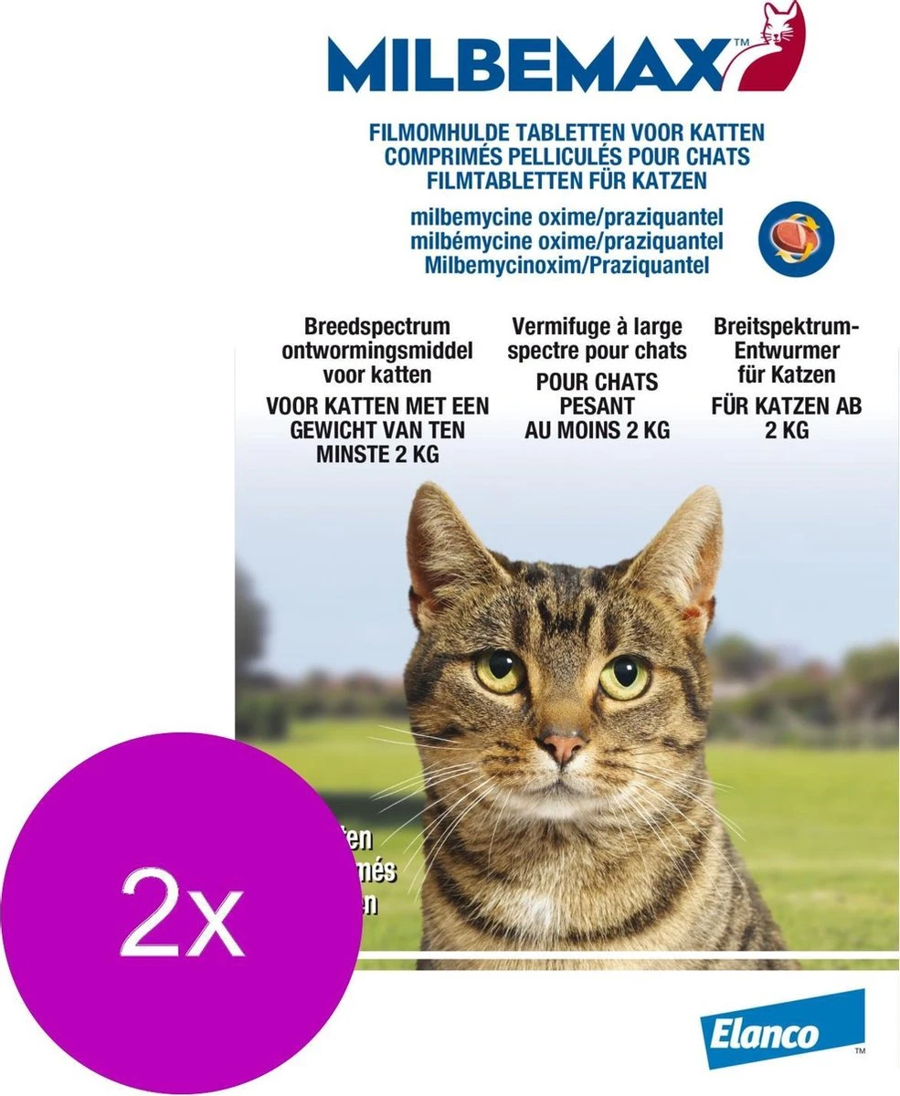 Elanco Milbemax Kat - Anti Wormenmiddel - 2 X 2 Tab 2-8kg 3 Elanco Milbemax Kat - Anti Wormenmiddel - 2 X 2 Tab 2-8kg