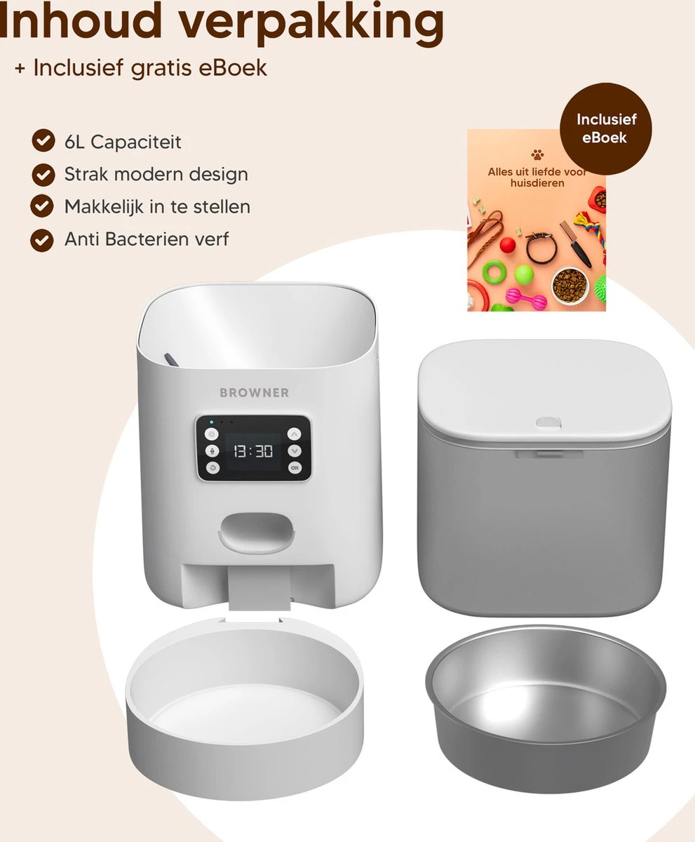 Browner Automatische Voerbak - Voerautomaat - Voerbak Kat Automatisch 8 Browner Automatische Voerbak - Voerautomaat - Voerbak Kat Automatisch - Afbeelding 6