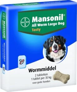 Mansonil All Worm Tasty Ontworming Tabletten Hond 2 Tabletten -Huisdier Verkoop 996x1200