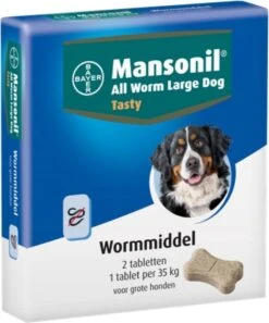 Mansonil All Worm Tasty Ontworming Tabletten Hond 2 Tabletten